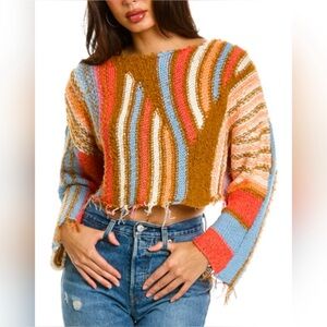 FREE PEOPLE Baja Pullover Striped Knit Sweater